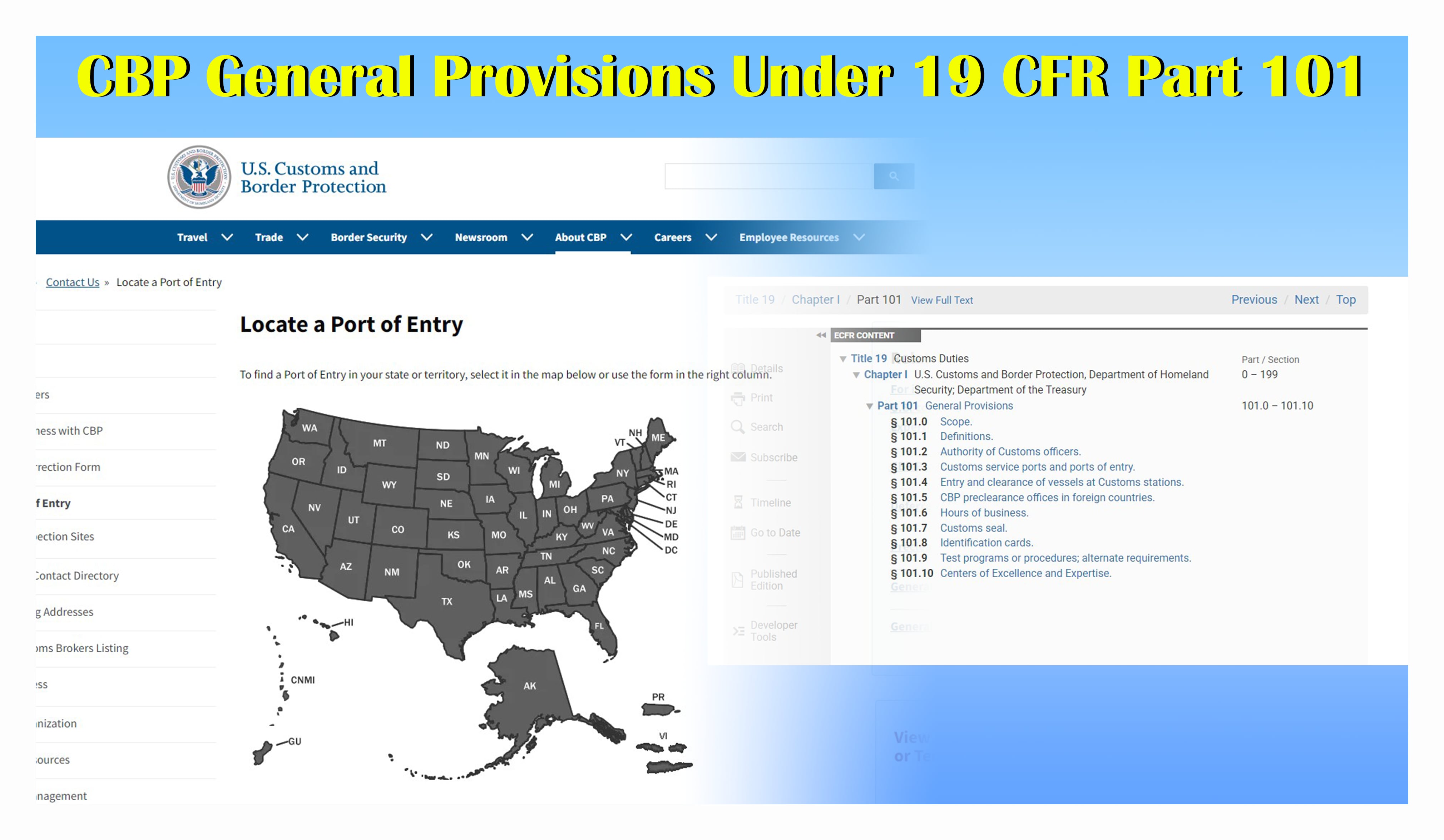 CBP's General Provisions Under CFR
