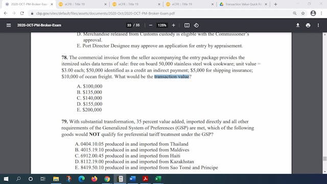 October 2020 PM Question 78 U.S. Cust...