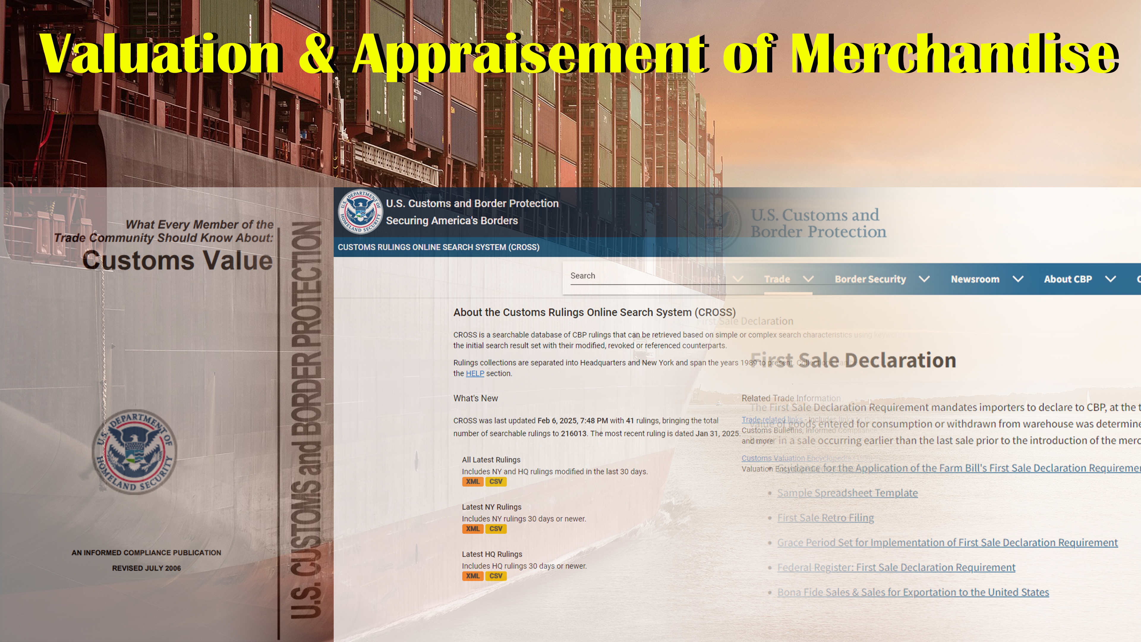 Valuation & Appraisement of Merchandise