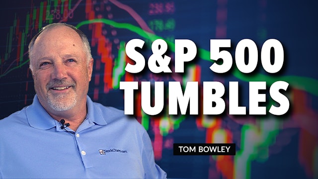  S&P 500 Tumbles Below Key Moving Average | Tom Bowley (08.23)