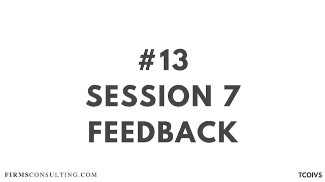 13 TCOIV Sizan. Session 7 feedback