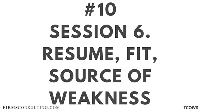 10 TCOIV Sizan. Session 6. Resume, FIT, Source of Weakness