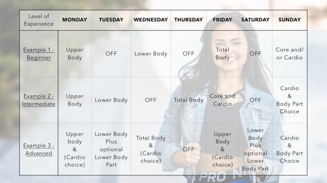 Workout Calendar Example