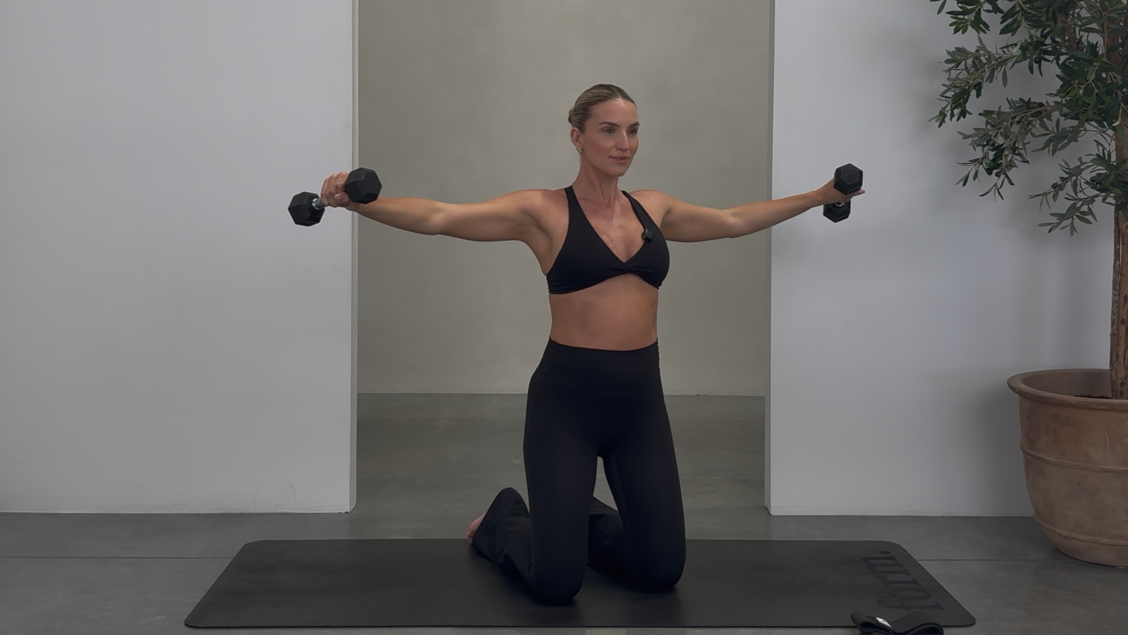 Upper Body & Core Strength: Light Weights + Band