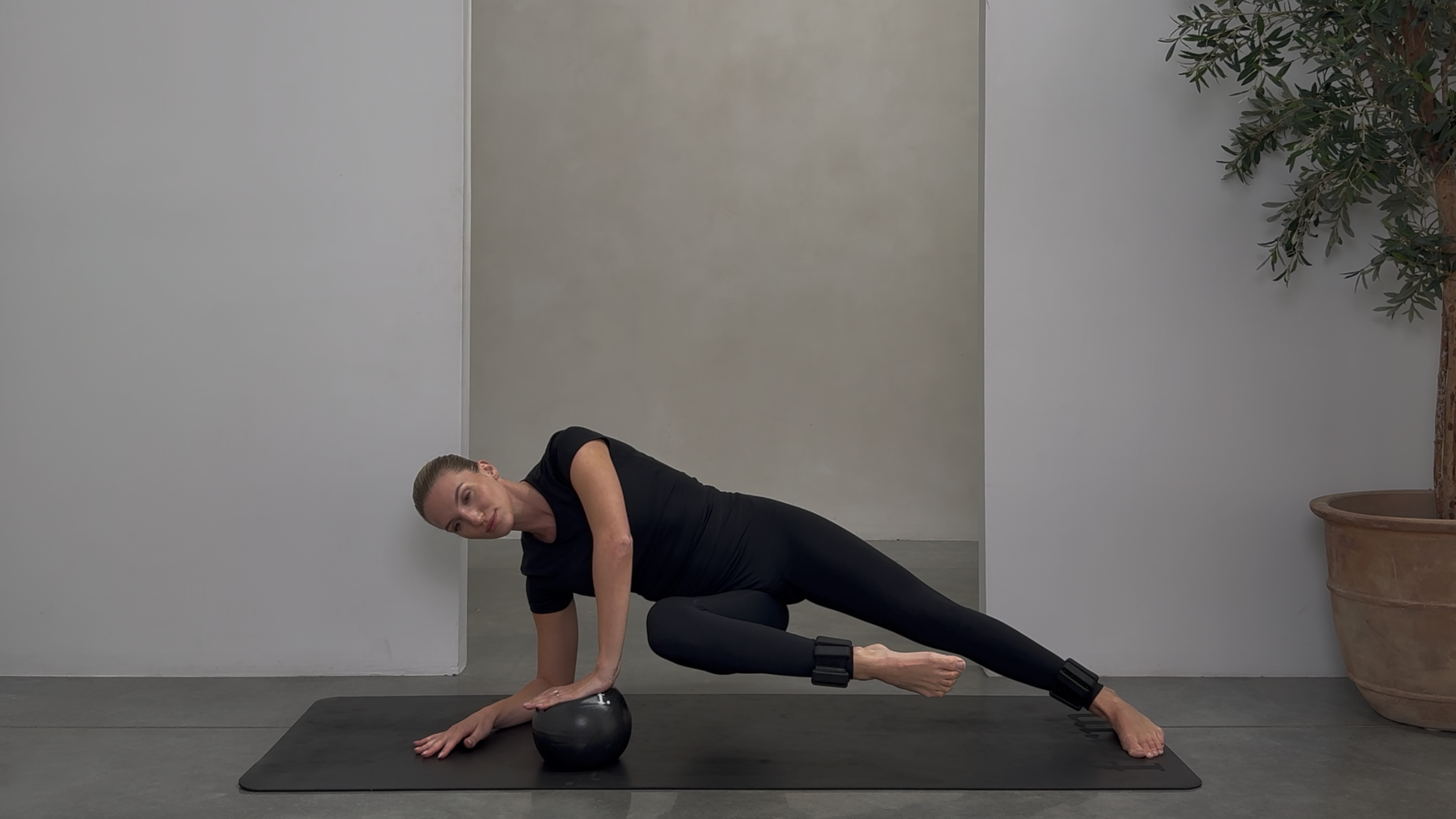 40 MINUTE CORE & INNER THIGH SCULPT: BALL + ANKLE WEIGHTS