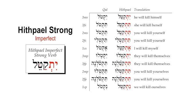 Basics of Biblical Hebrew Video Lectures, Session 34. The Hithpael Stem – Strong Verbs