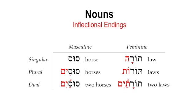 Basics of Biblical Hebrew Video Lectures, Session 4. Hebrew Nouns