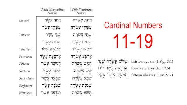 Basics of Biblical Hebrew Video Lectures, Session 11. Hebrew Numbers