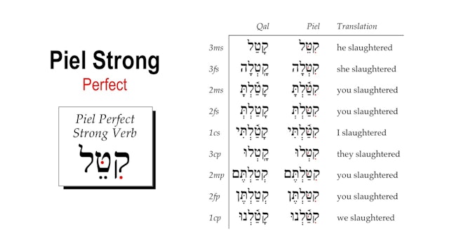 Basics of Biblical Hebrew Video Lectures, Session 26. The Piel Stem – Strong Verbs