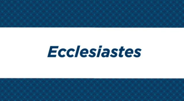 NIV Study Bible Intro - Ecclesiastes