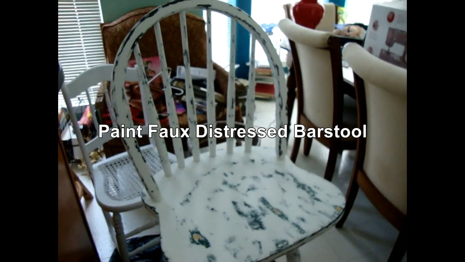 Painting with Suga: S1 E7 Paint Faux Distressed Country Bar Stool