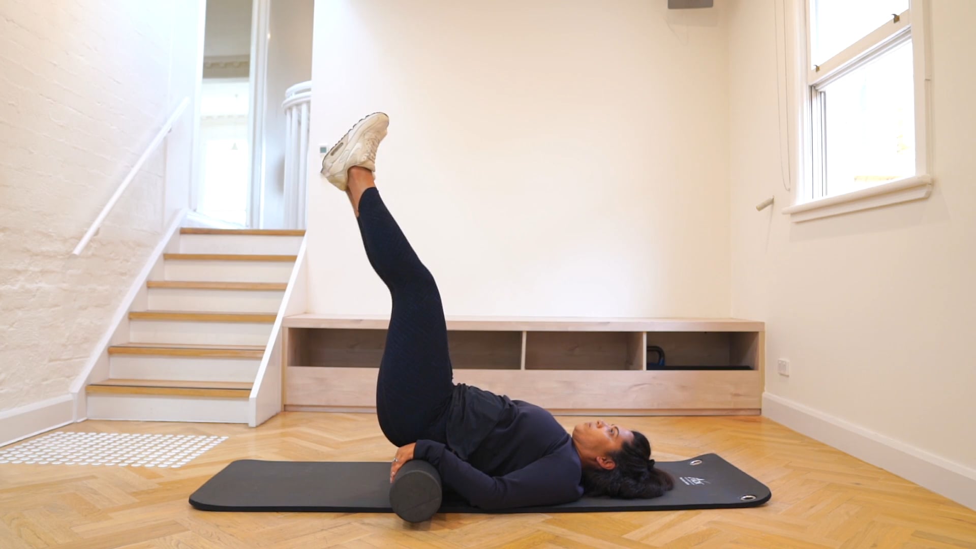 Chest opening and reliving neck tension.