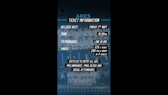 Tickets | Ares Judo Premierships 2025