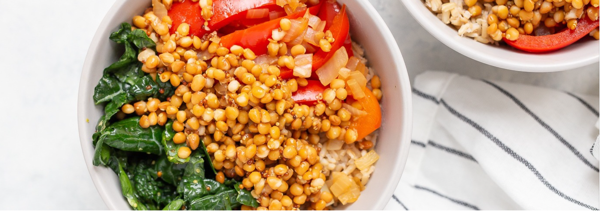 Kale Rice Lentil Bowl