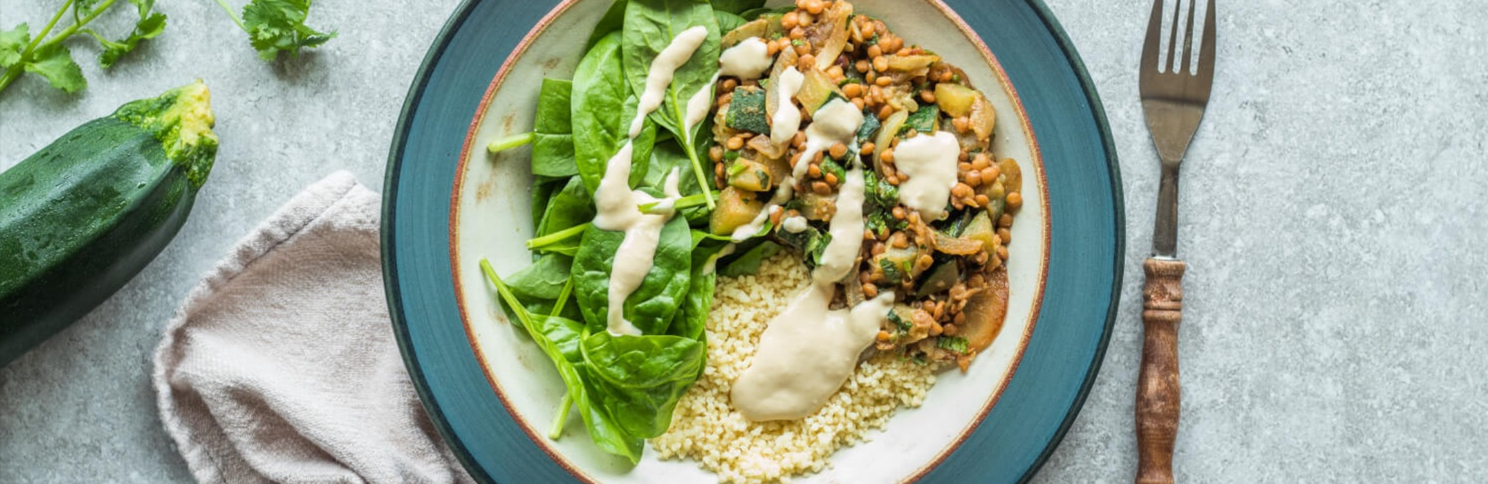 Lentil & Zucchini Couscous Bowl
