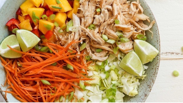 Thai Chopped Chicken Salad with Cashew Sauce