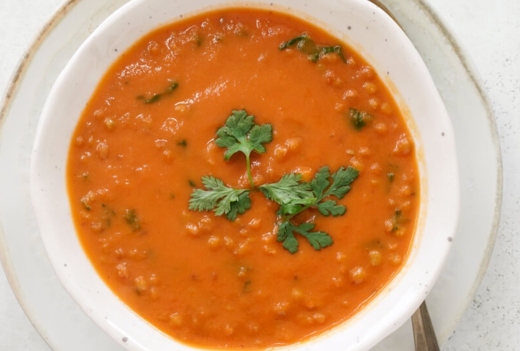 Blended Lentil & Sweet Potato Soup