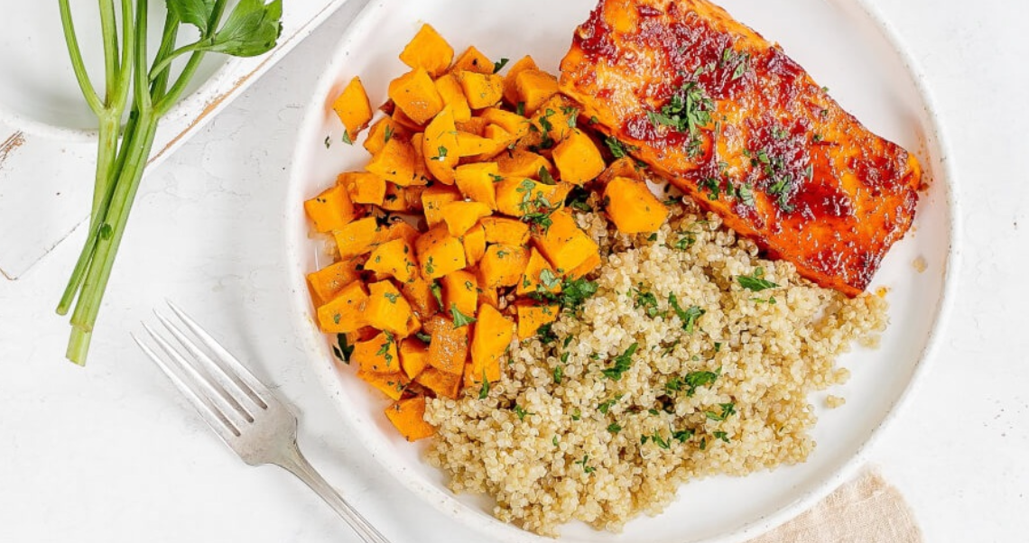 Harissa Salmon with Butternut Squash & Quinoa