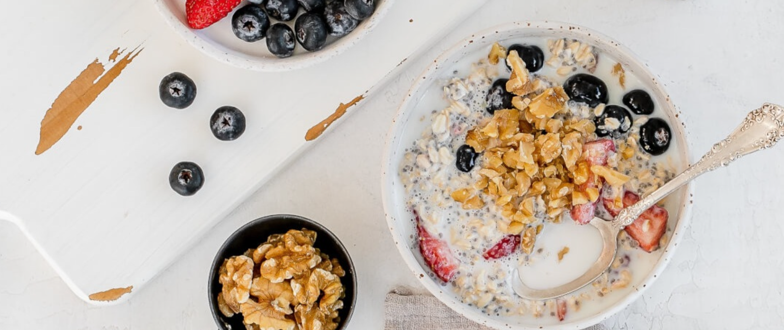 Overnight Oats with Berries & Walnuts
