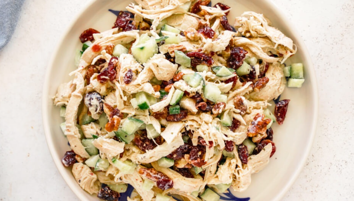 Pecan & Cranberry Shredded Chicken Salad