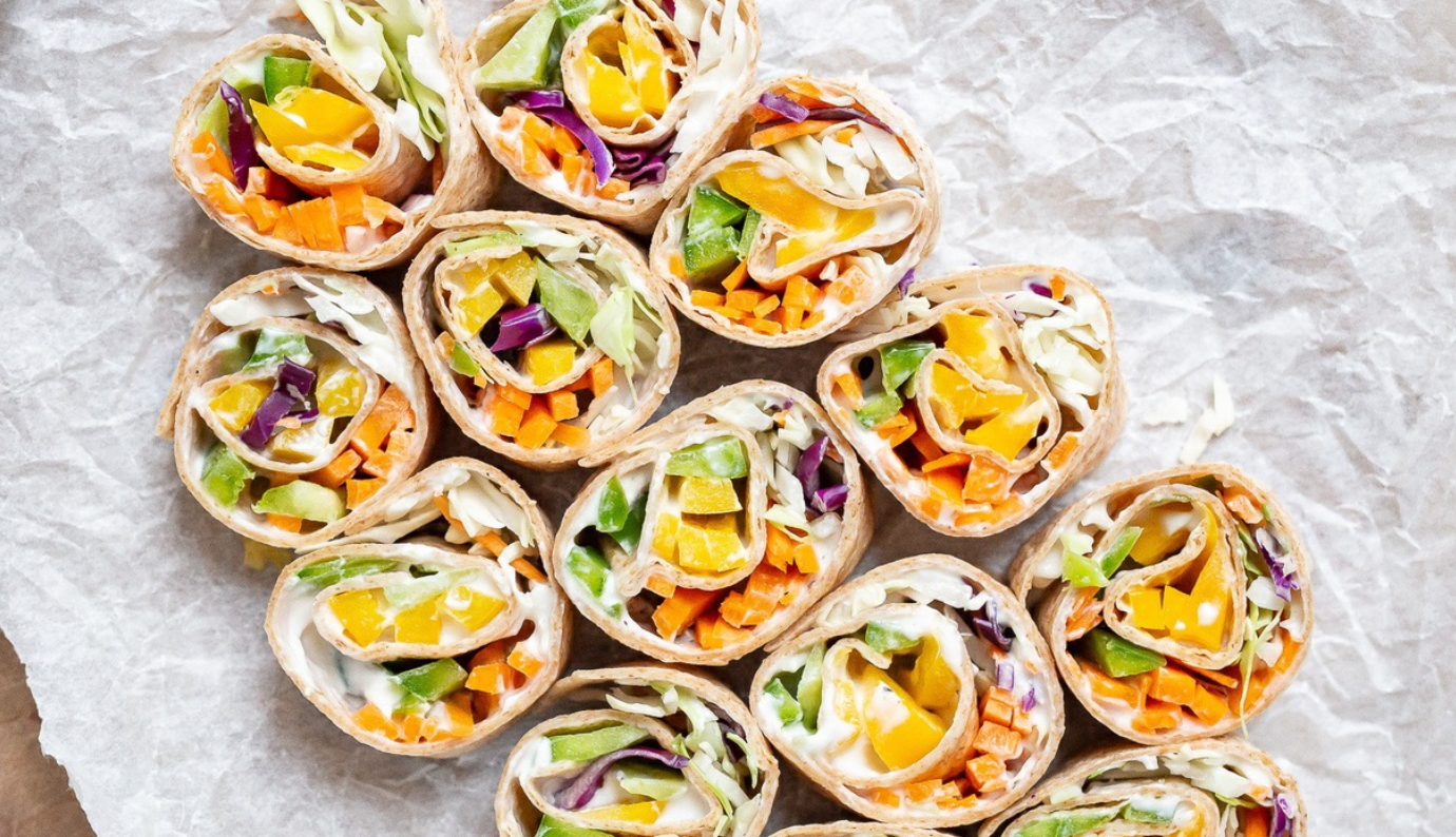 Rainbow Veggie Pinwheels
