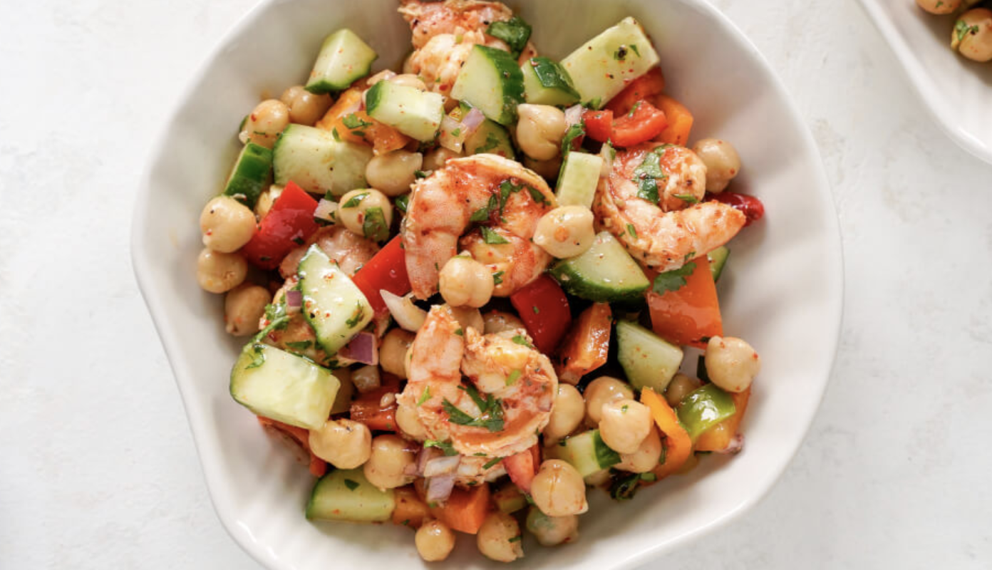 Cold Spicy Shrimp Chickpea Salad