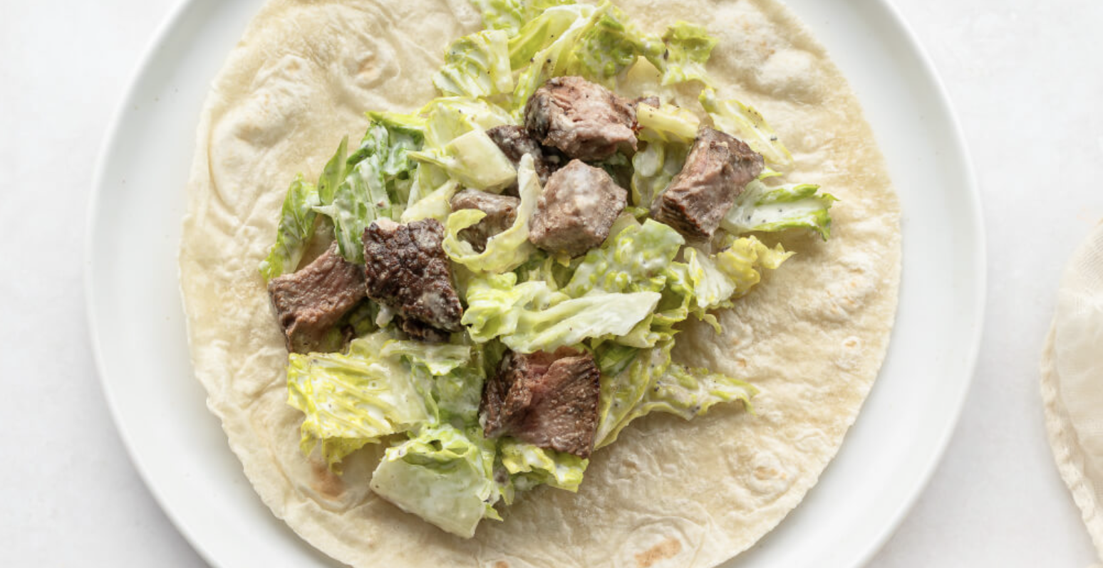Dairy Free Steak Caesar Wraps