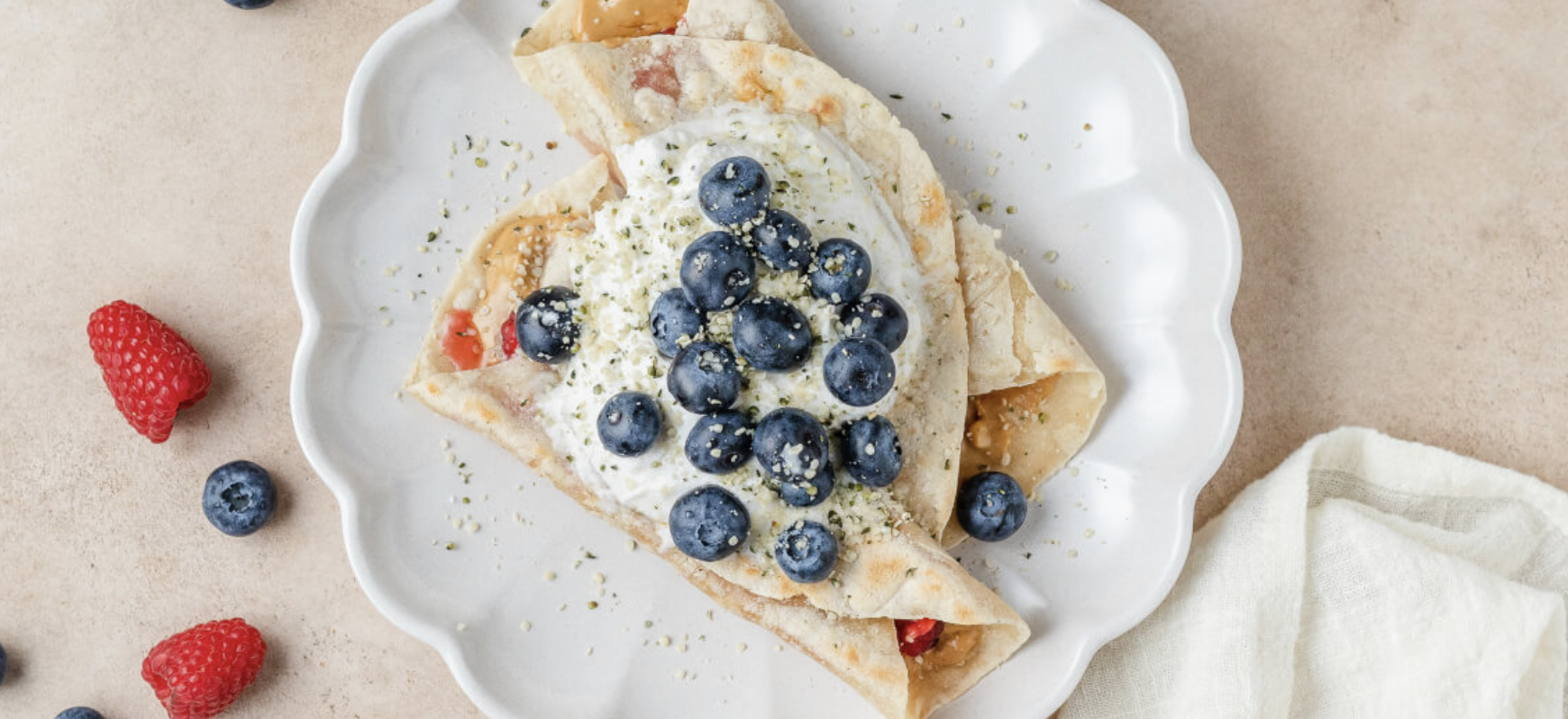 Peanut Butter Berry Toasted Wraps