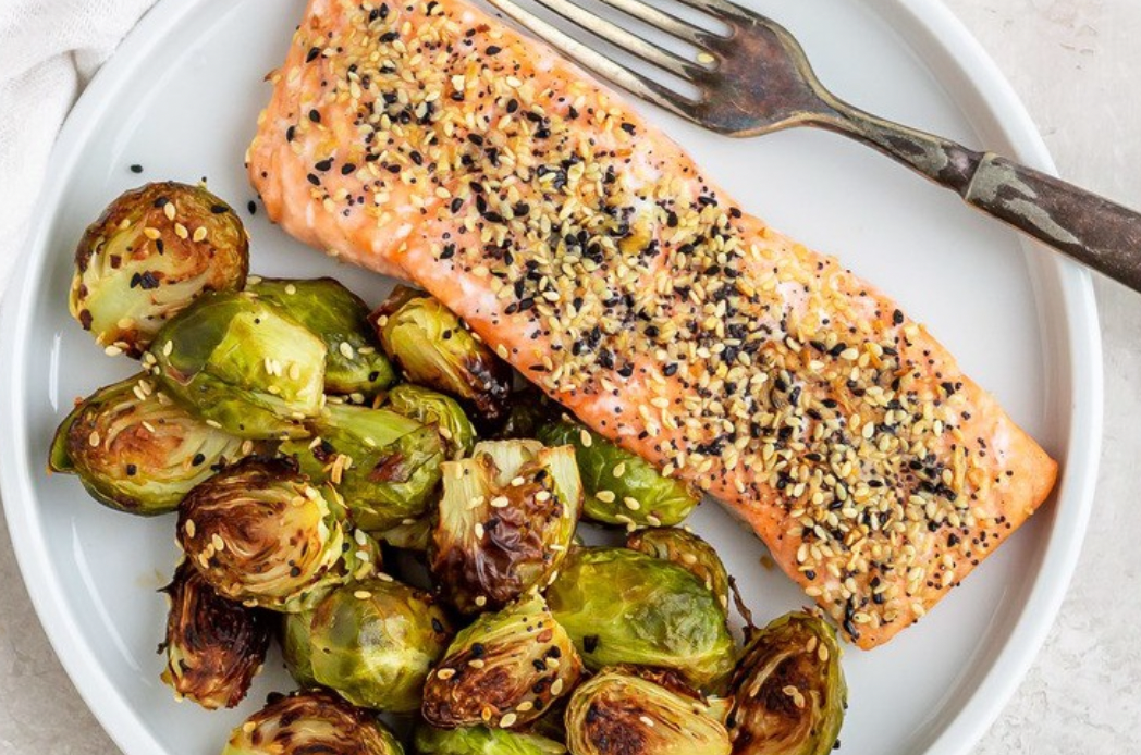 One Pan Everything Salmon & Brussels Sprouts