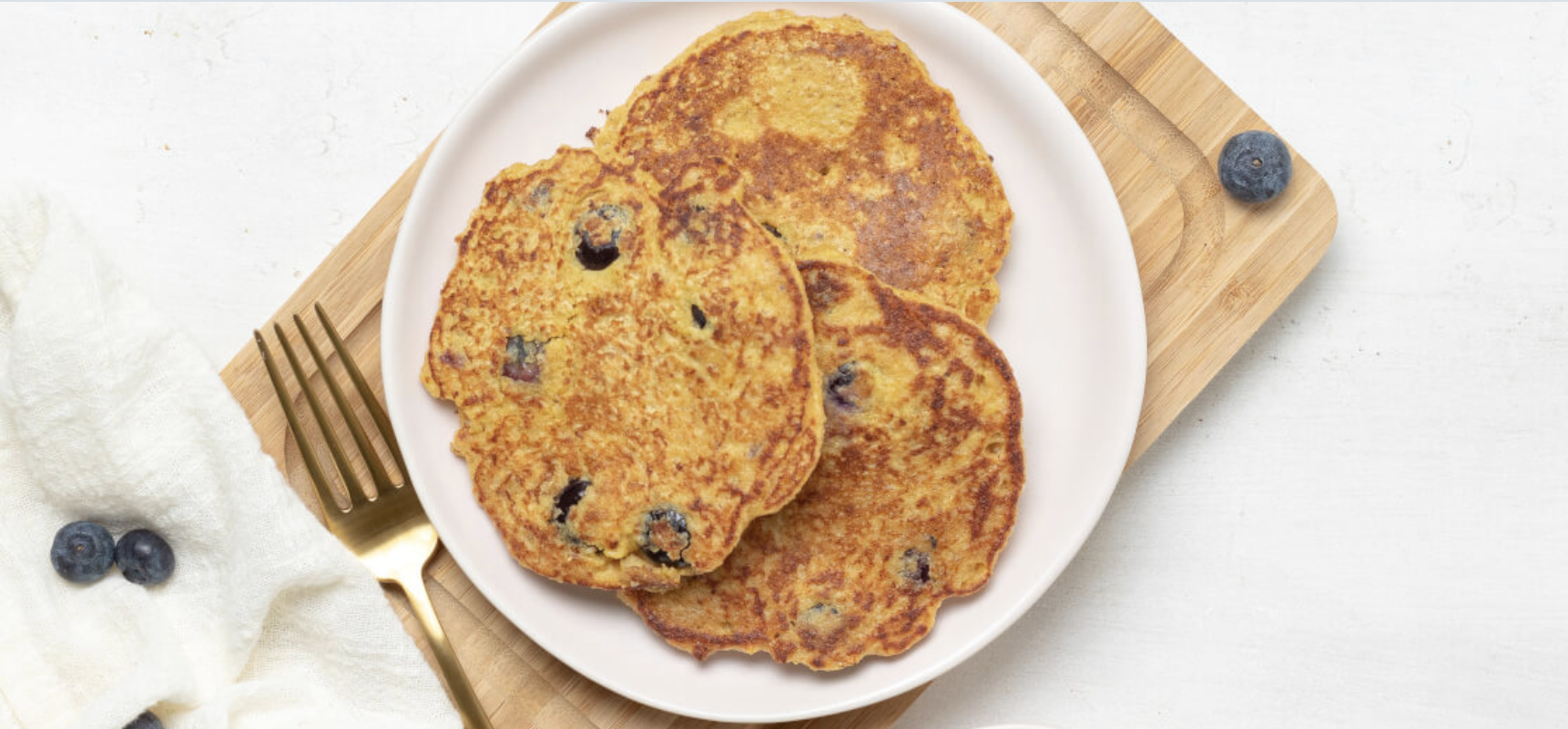 Oat Bran Blueberry Pancakes