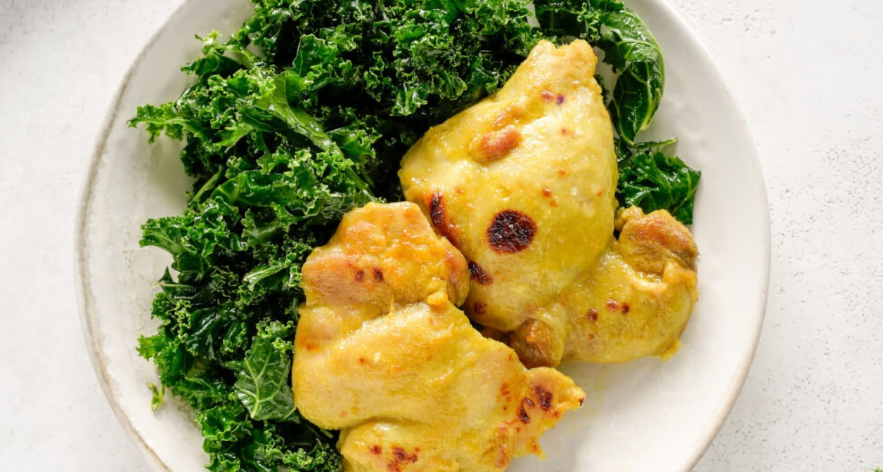 Honey Turmeric Chicken with Kale Salad