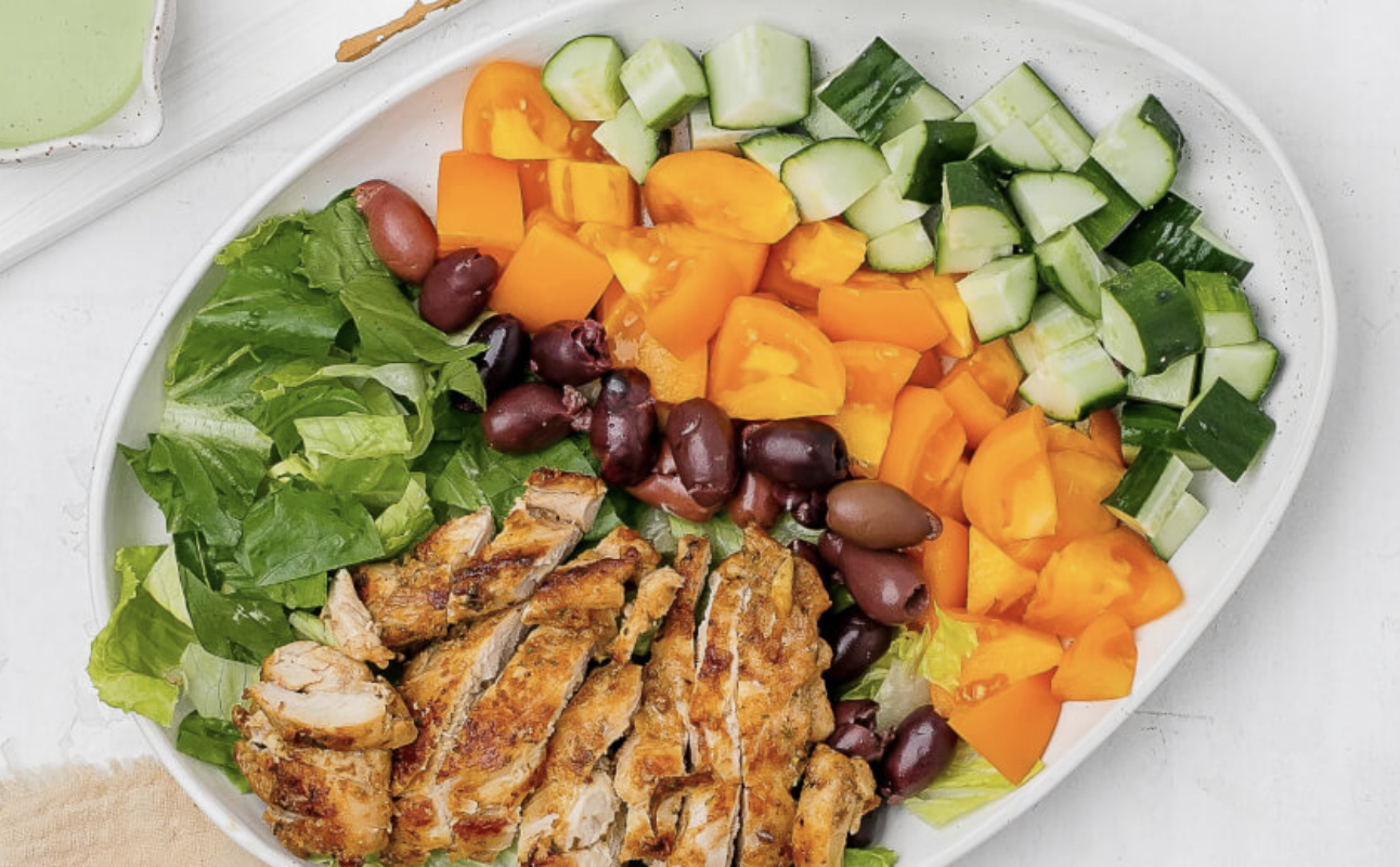 Chopped Salad with Greek Chicken Yogurt Dressing