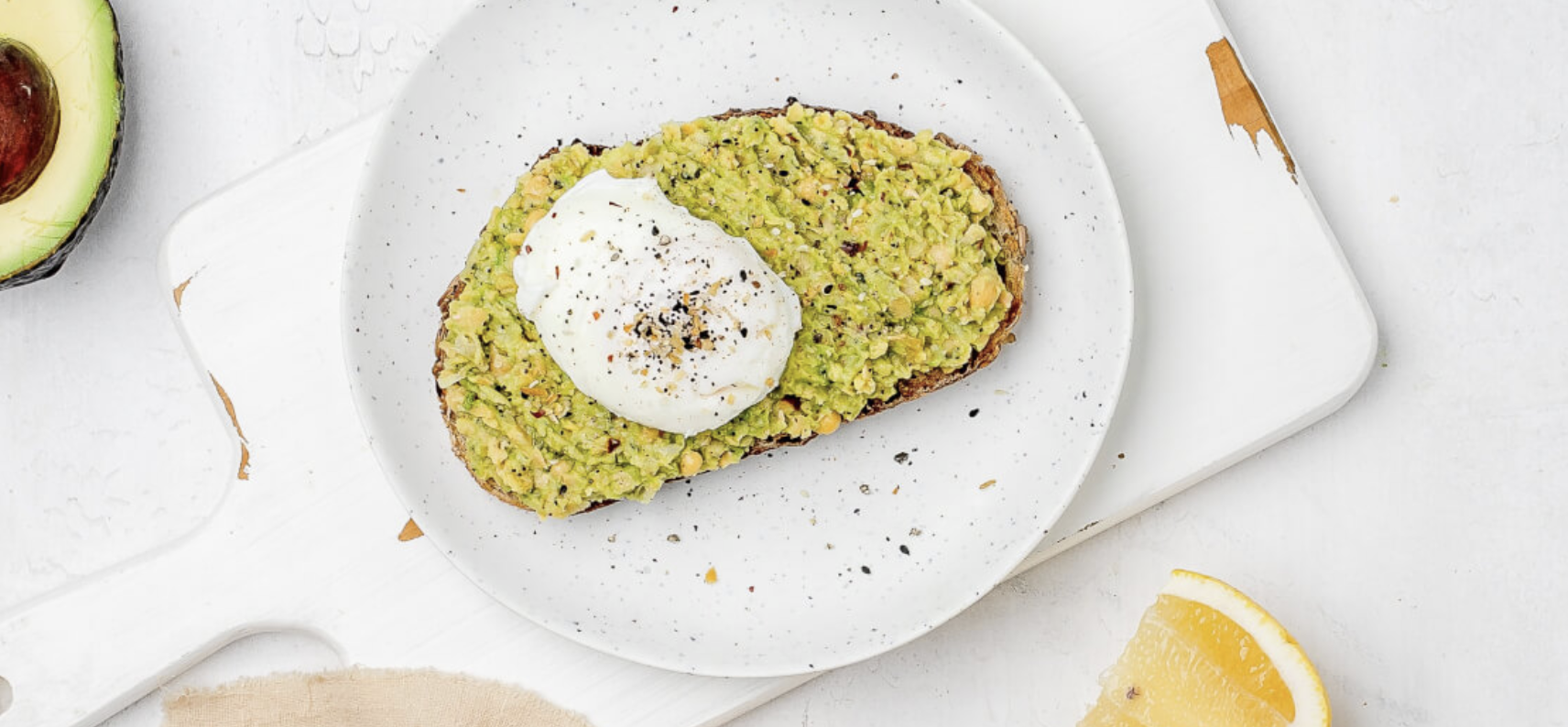 Smashed Chickpea Avocado Toast with Poached Egg