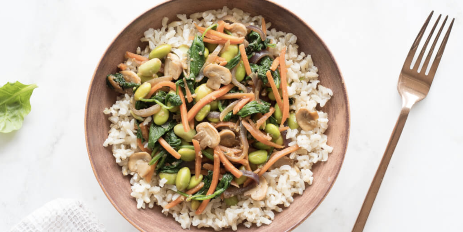 Ginger Miso Edamame Vegetable Rice Bowl