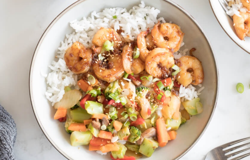 Honey Garlic Shrimp Meal Prep Bowls