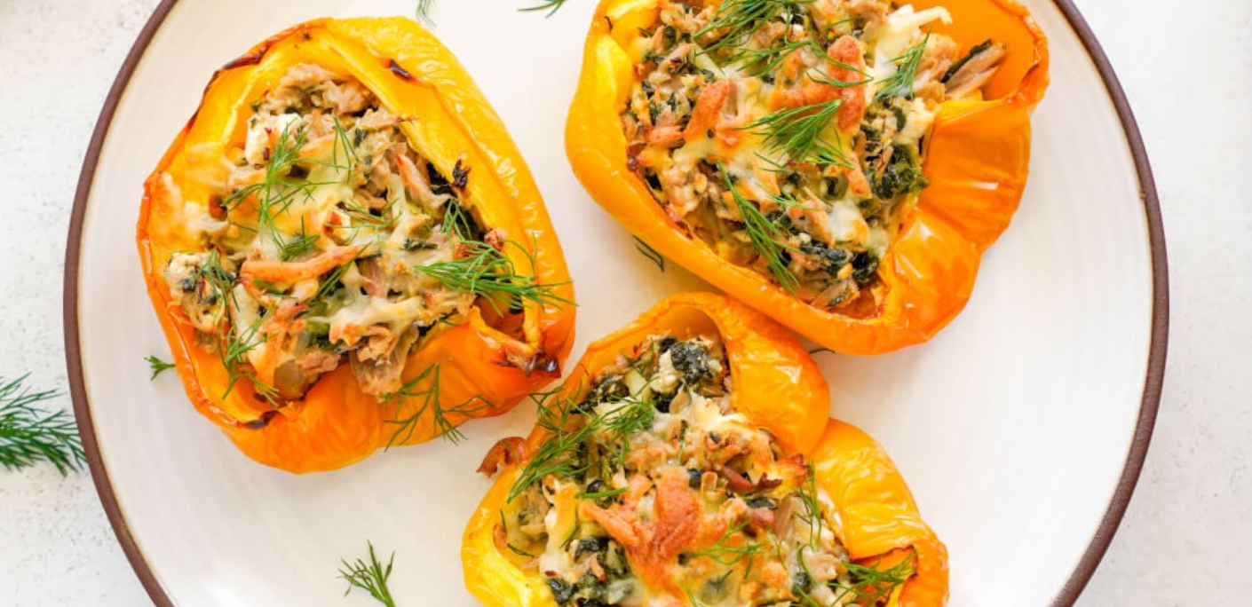 Spinach & Tuna Stuffed Pepper