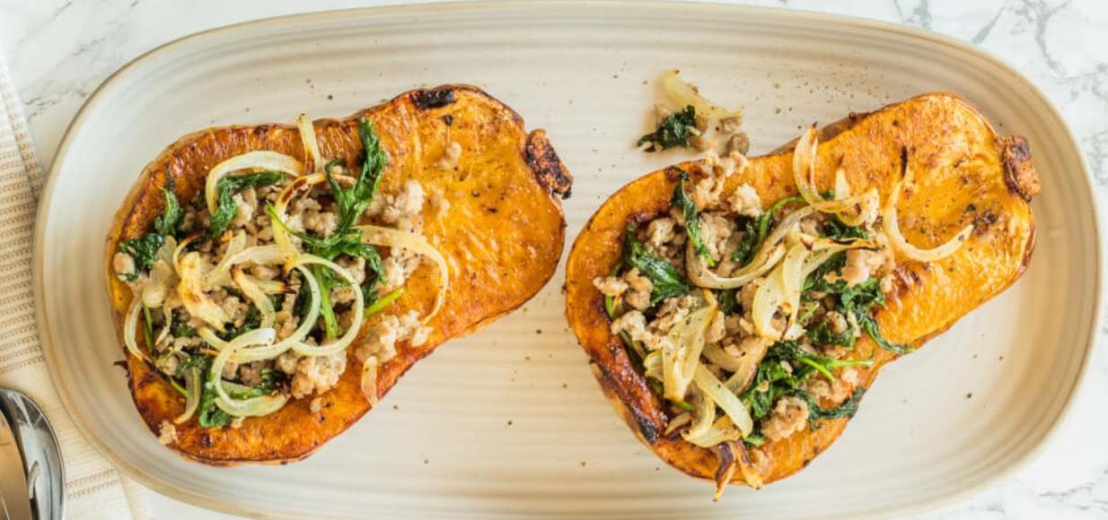 Sausage Stuffed Butternut Squash