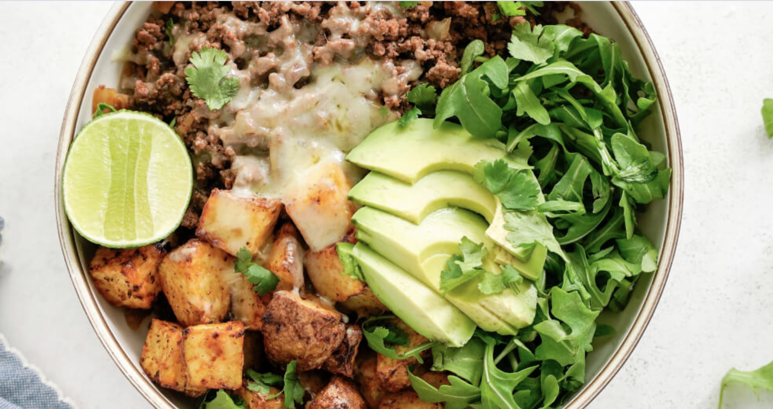 Loaded Fiesta Beef Potato Bowl