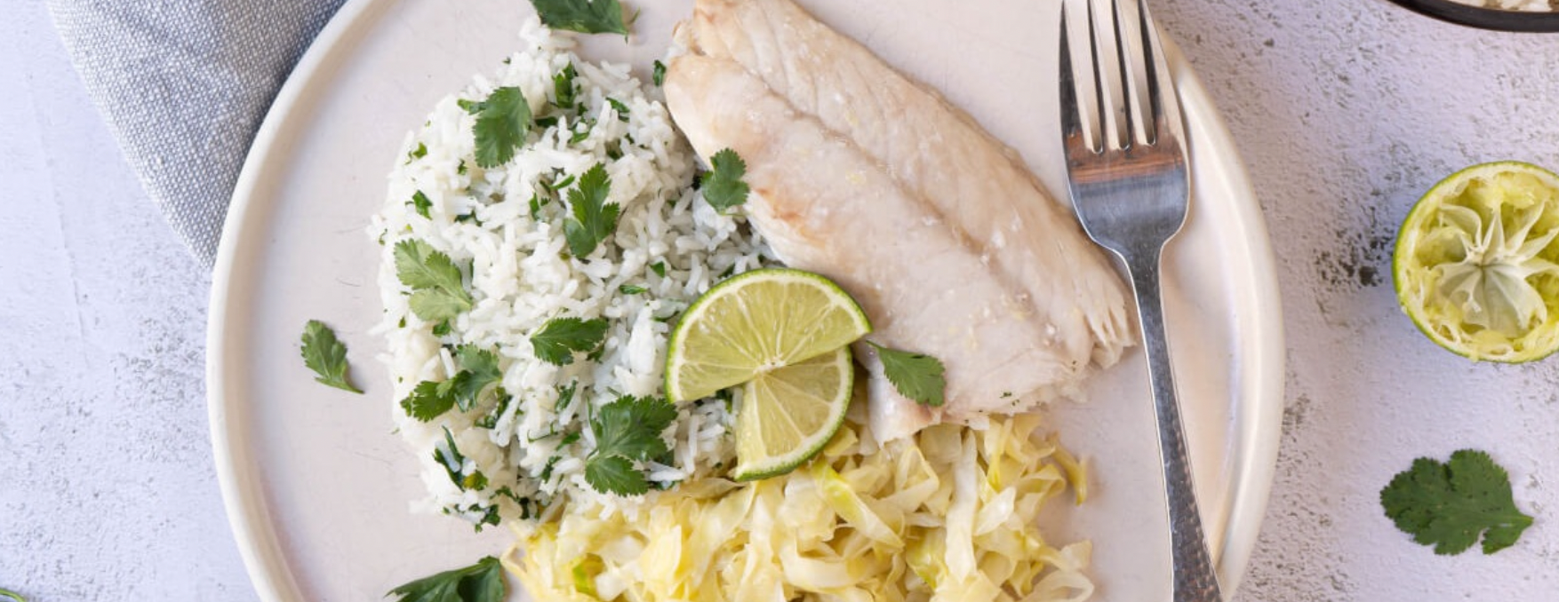 Sole Cilantro Rice Cabbage
