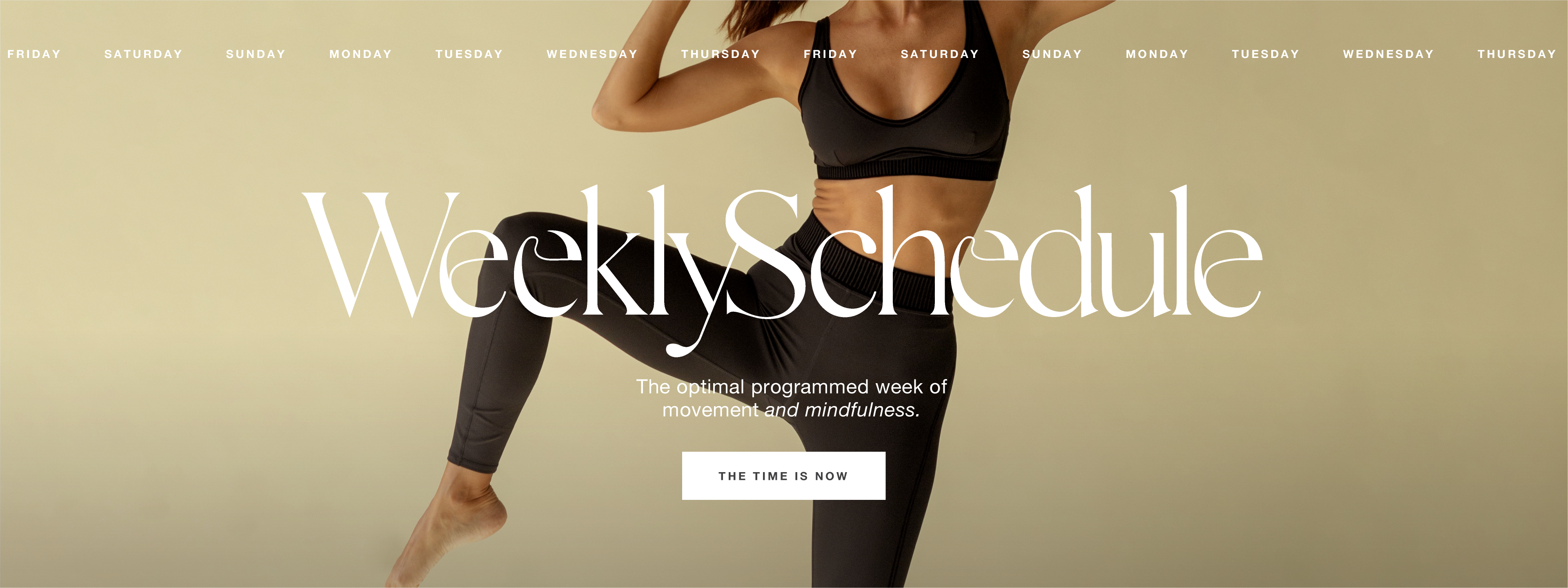 Weekly Workout Schedule: Aug. 31st - Aug. 6th