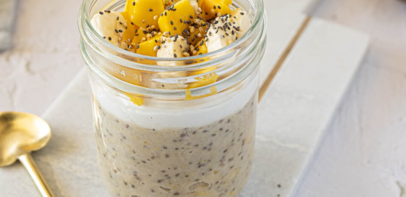 Mango Banana Overnight Millet Porridge