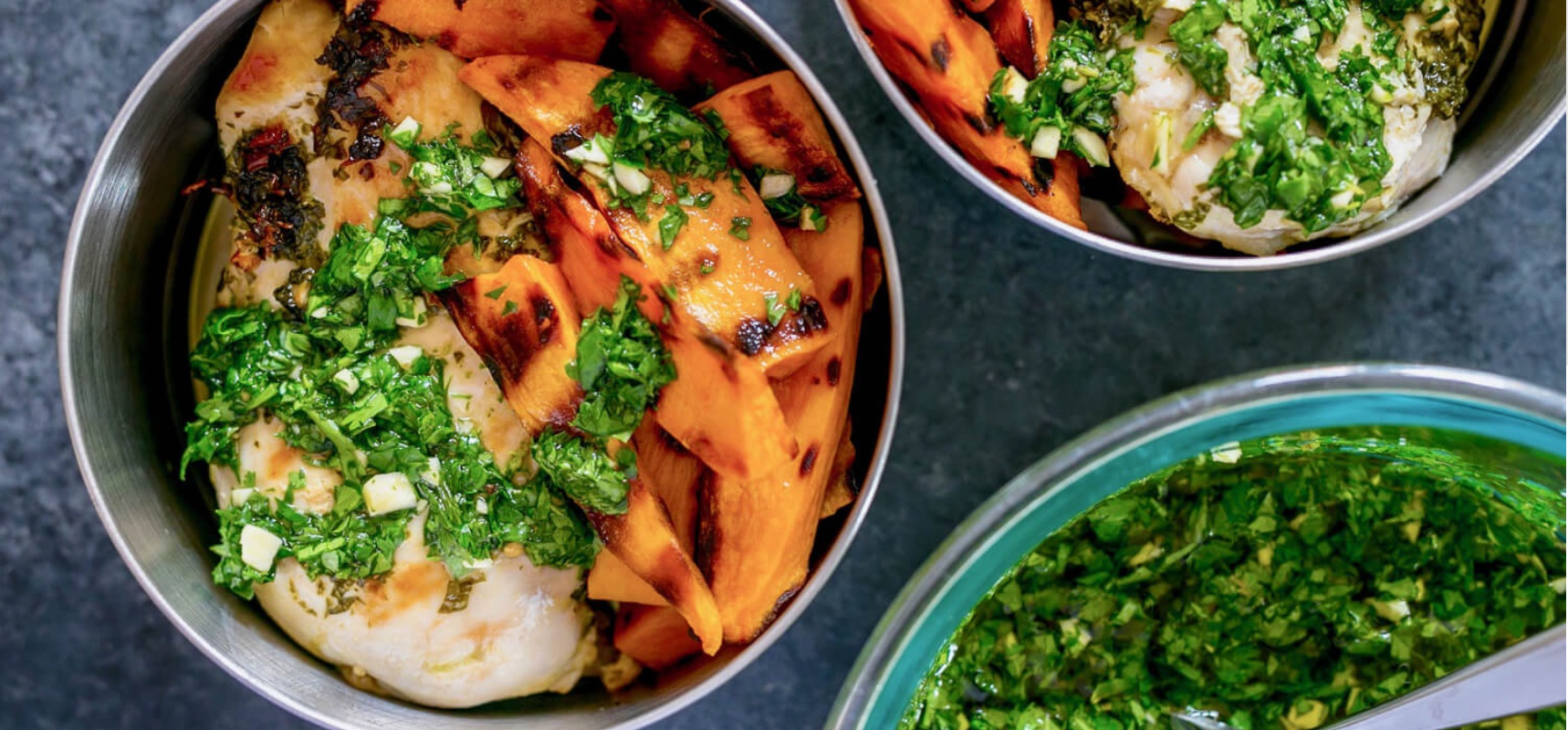 Bbq Chimichurri Chicken With Sweet Potato Wedges