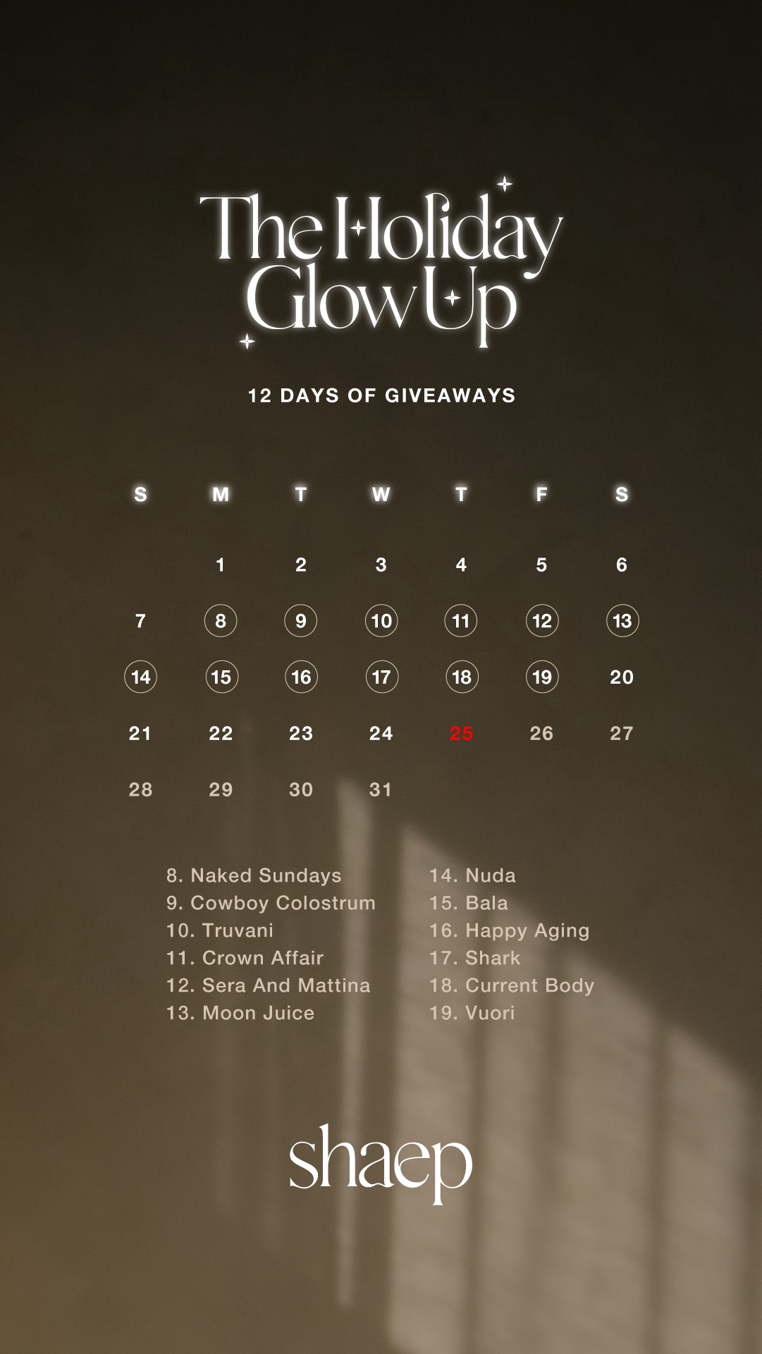 December Challenge: Giveaway Calendar