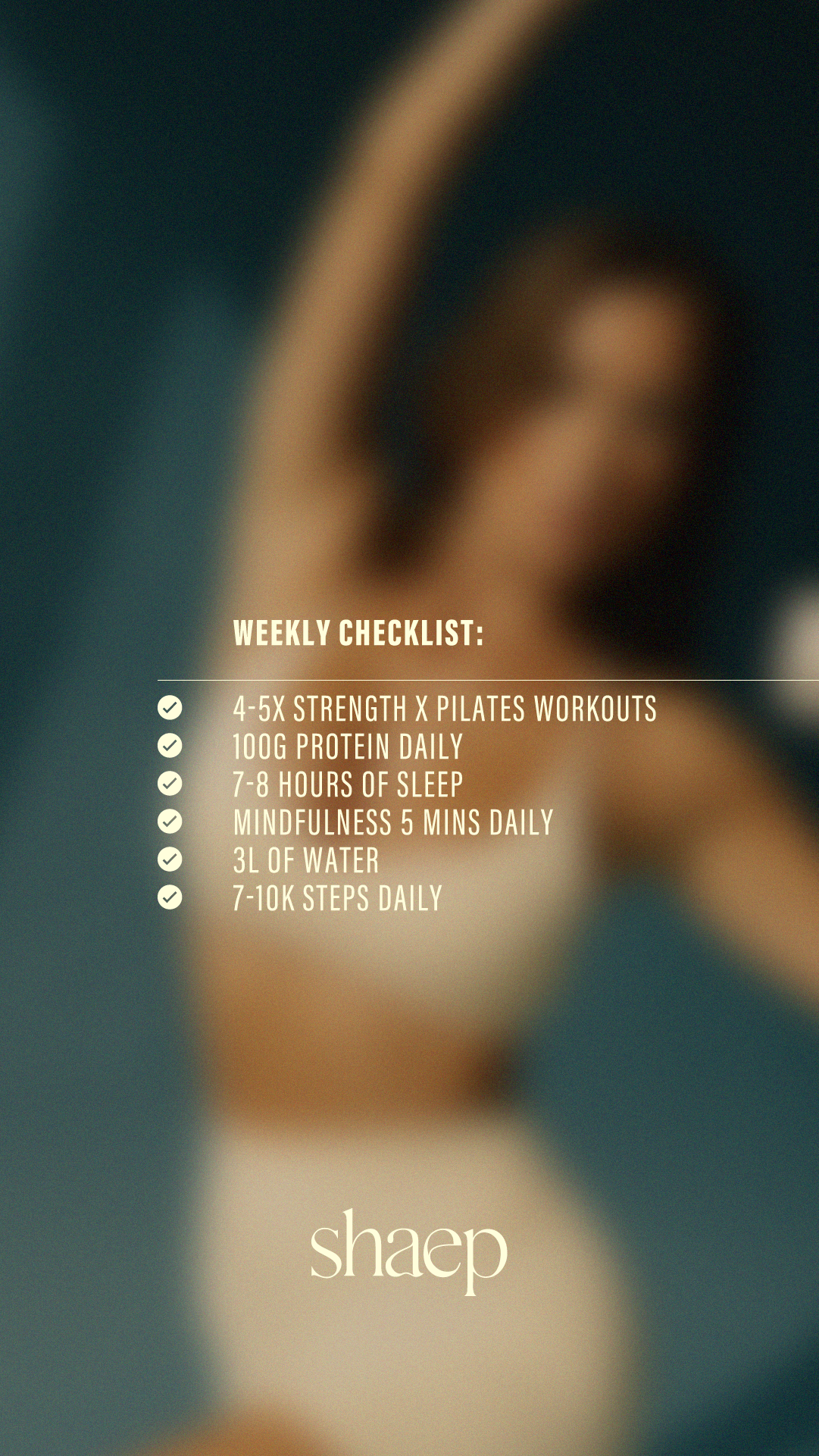 Summer Body: Weekly Checklist