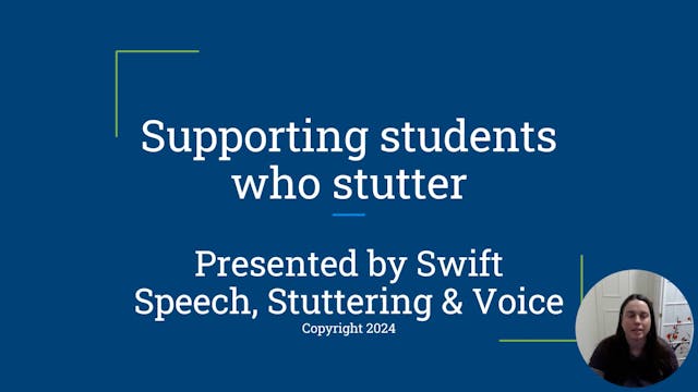 Intro to Supporting Students who Stutter