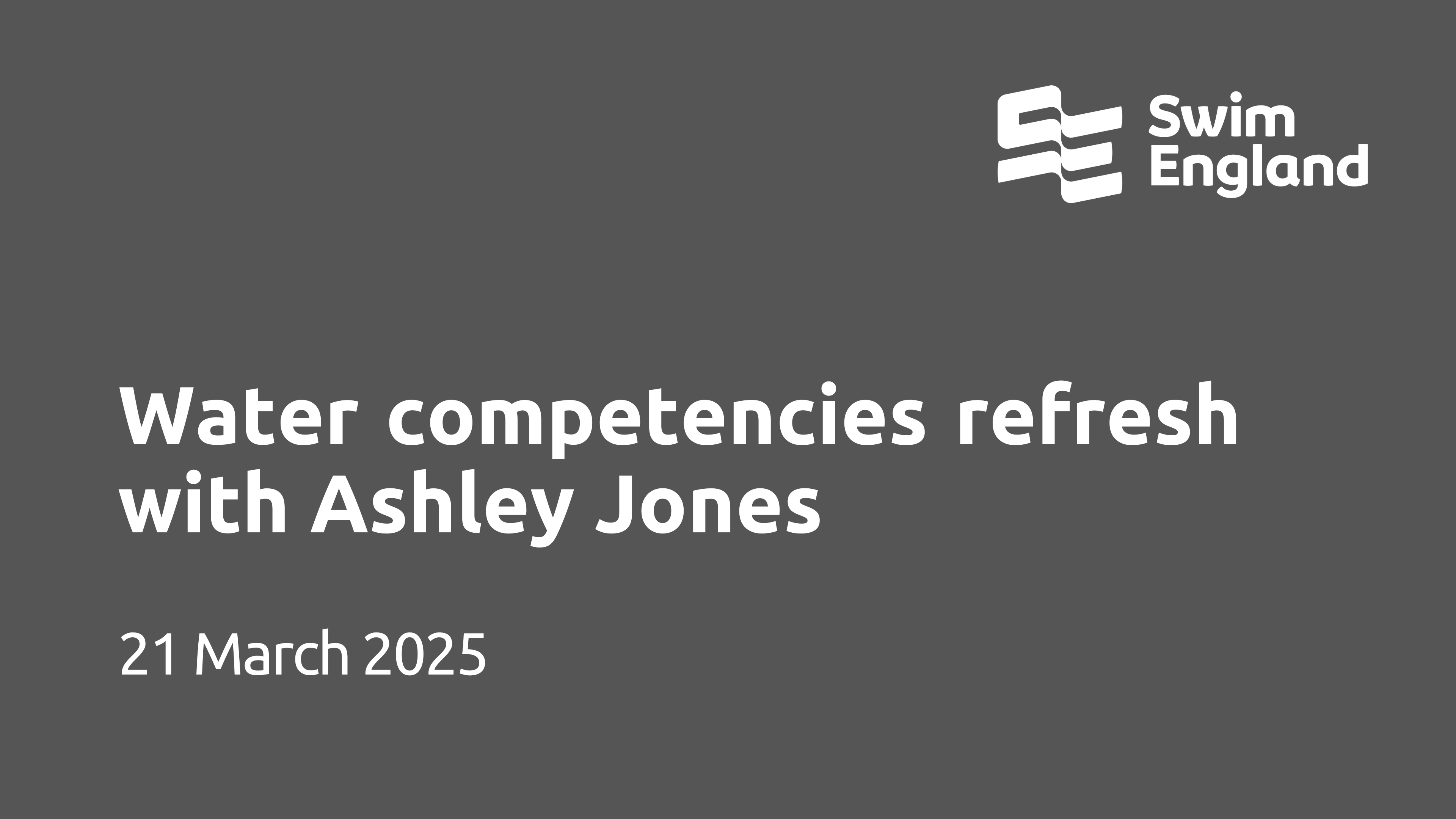 Water competencies refresh with Ashley Jones