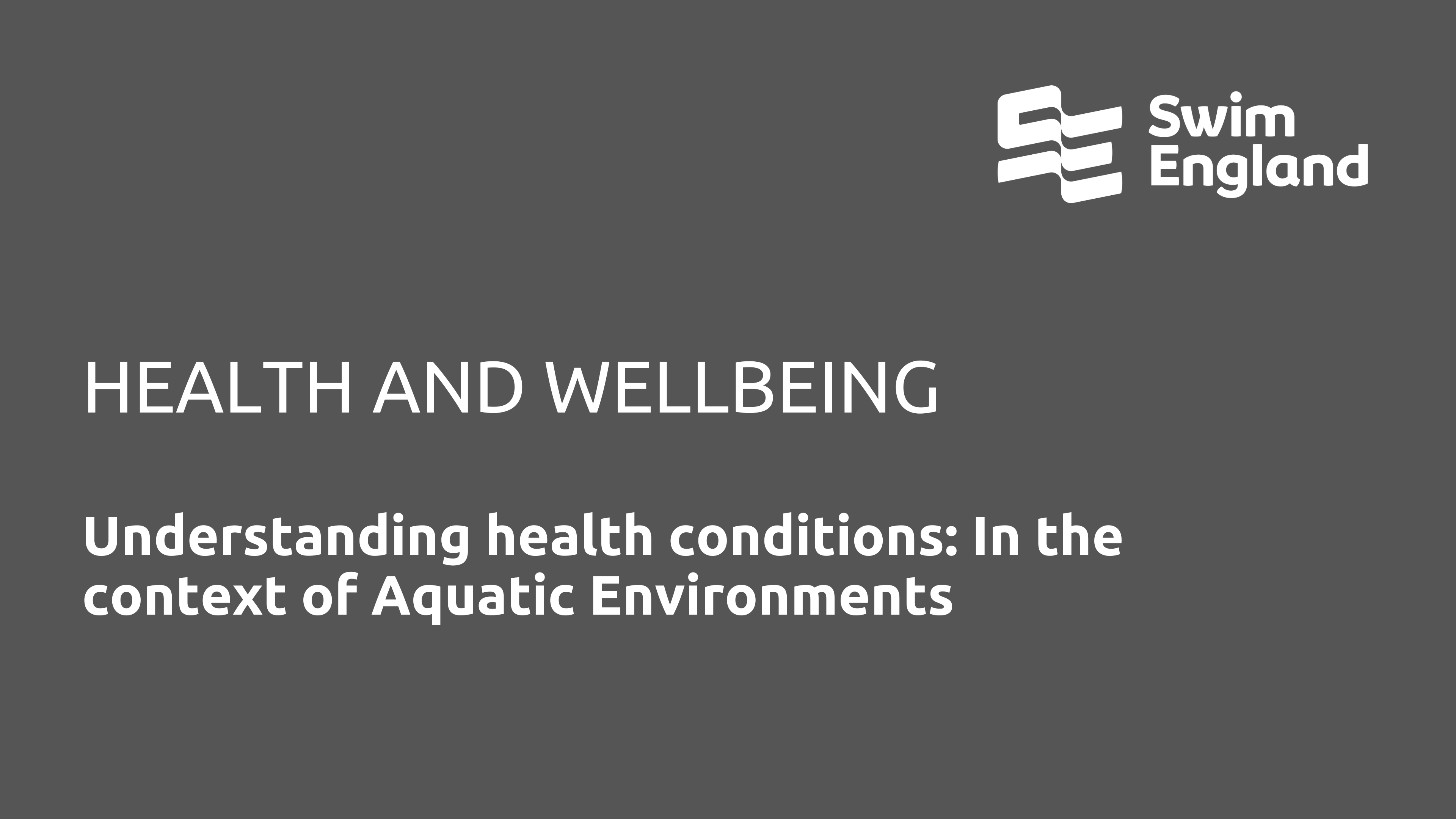 Understanding health conditions: In the context of aquatic environments