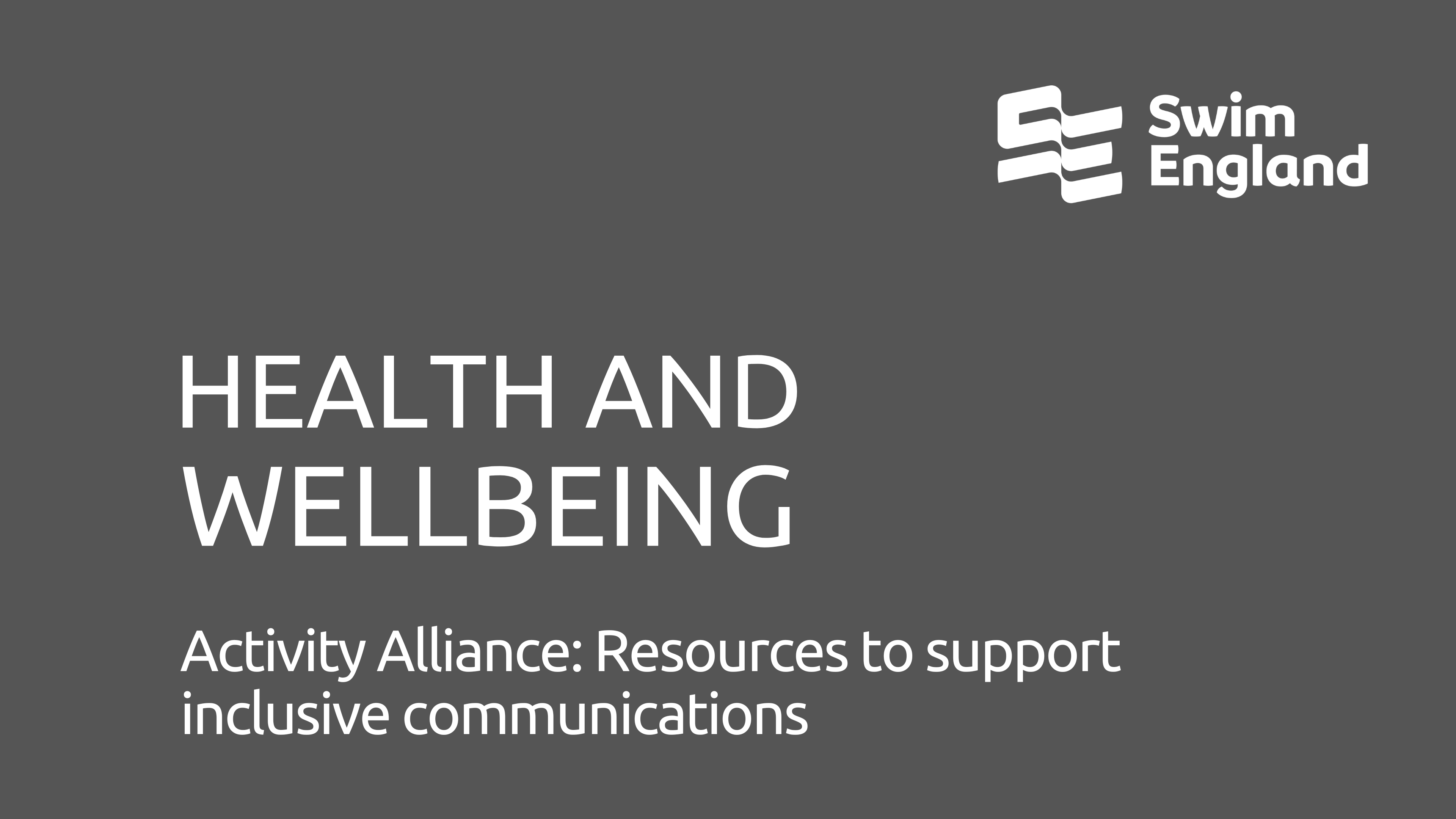 Activity Alliance: Resources to support inclusive communications 