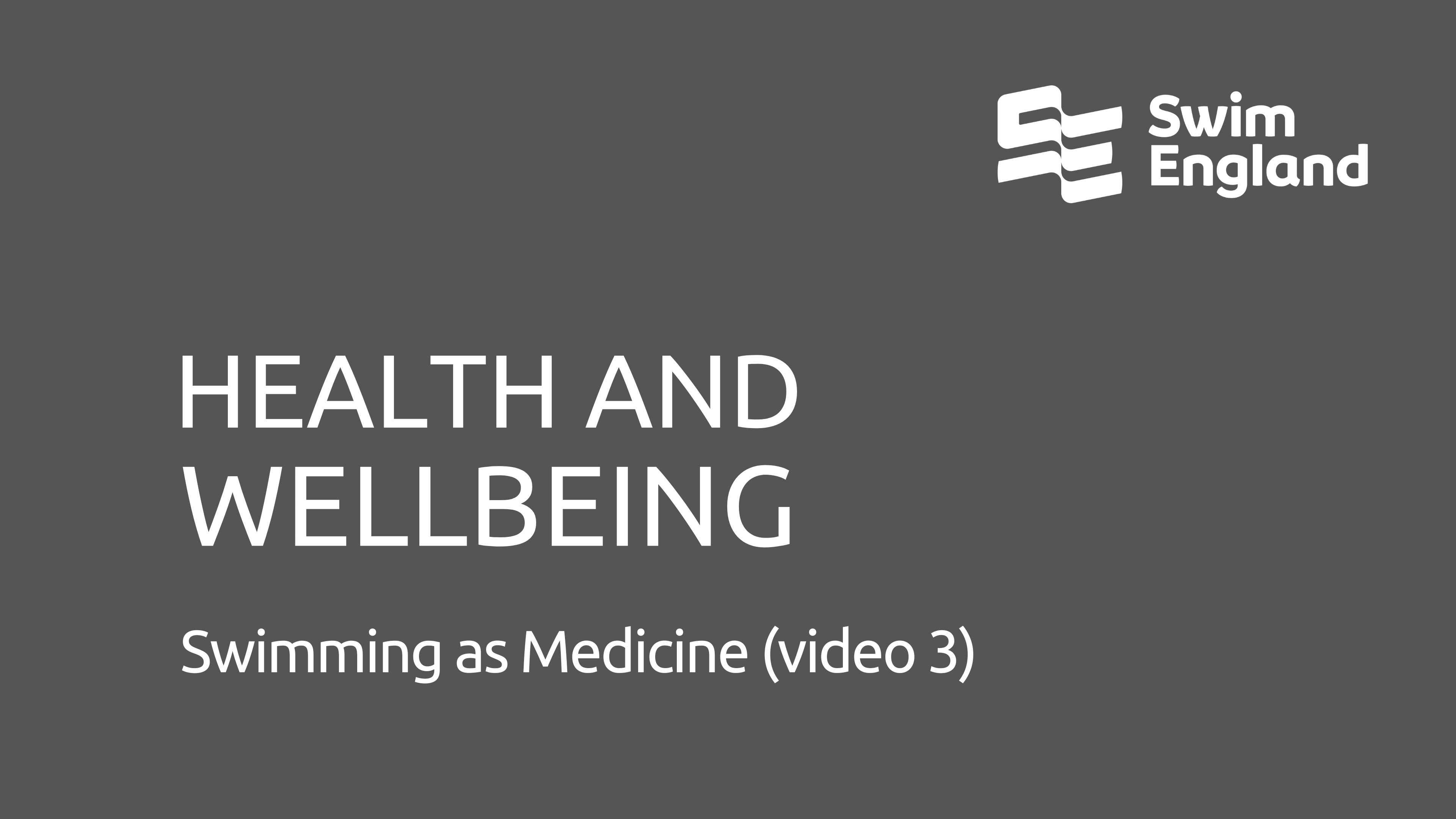 Swimming as Medicine (video three)