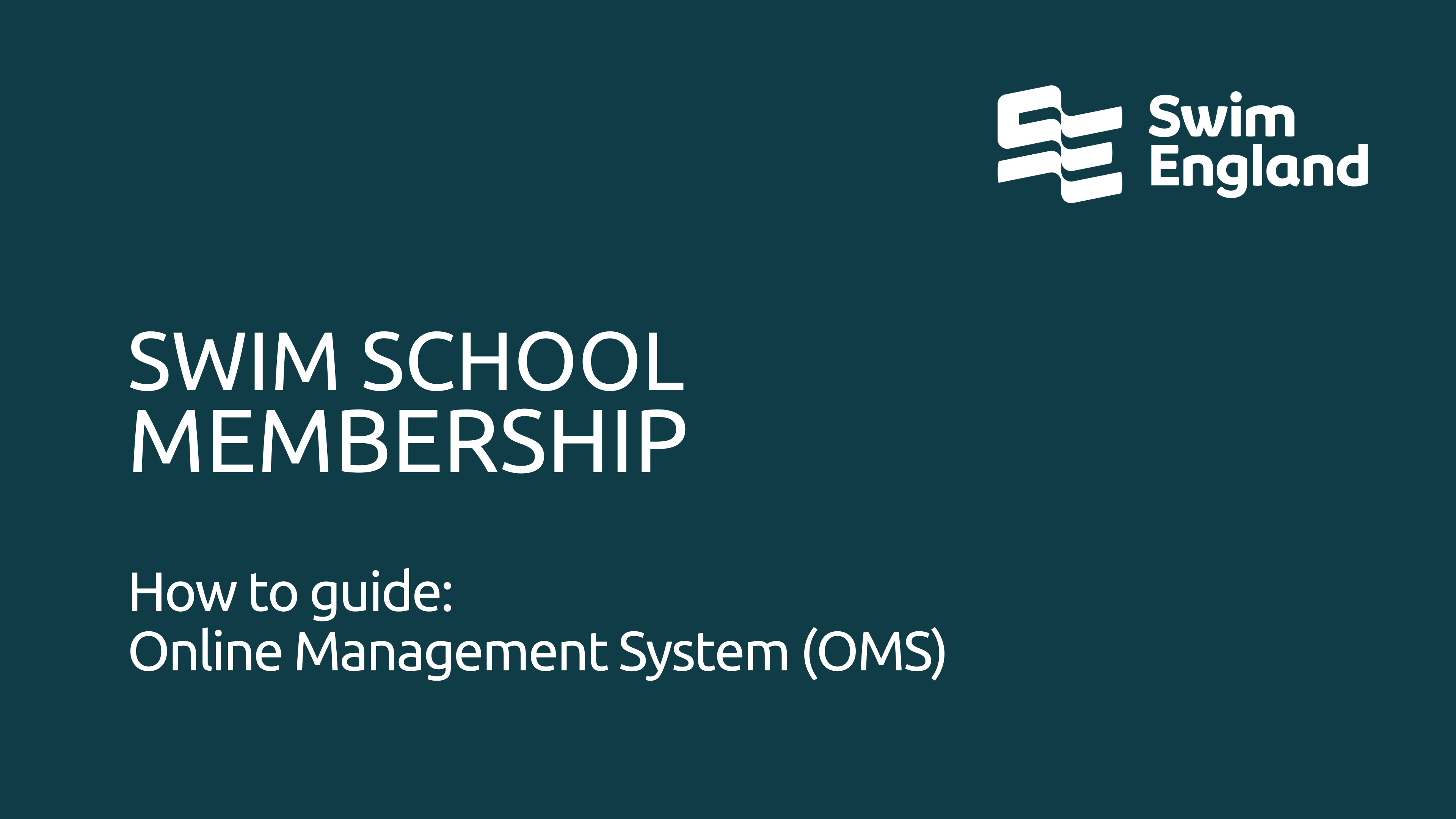 How to guide: Swim School Online Management System (SSOMS)